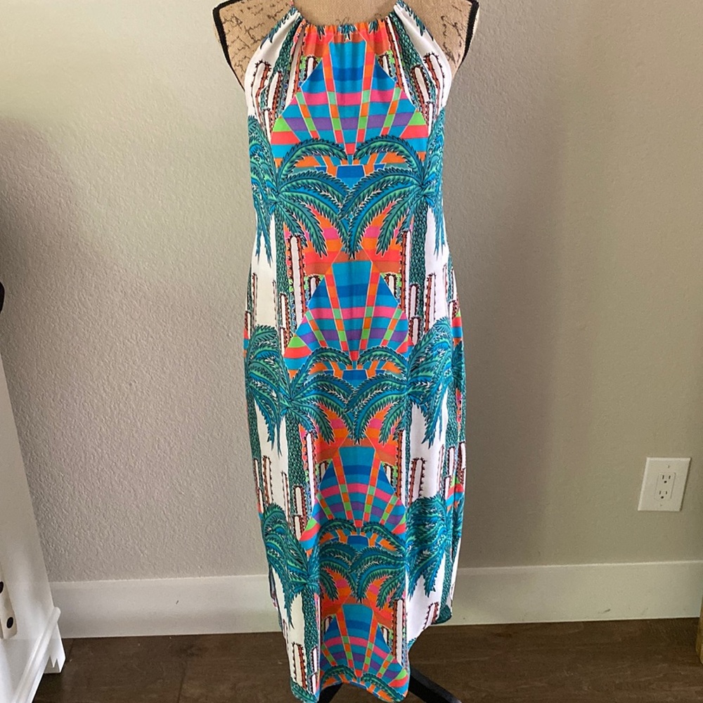 Mara Hoffman Palm Cactus Print Halter dress